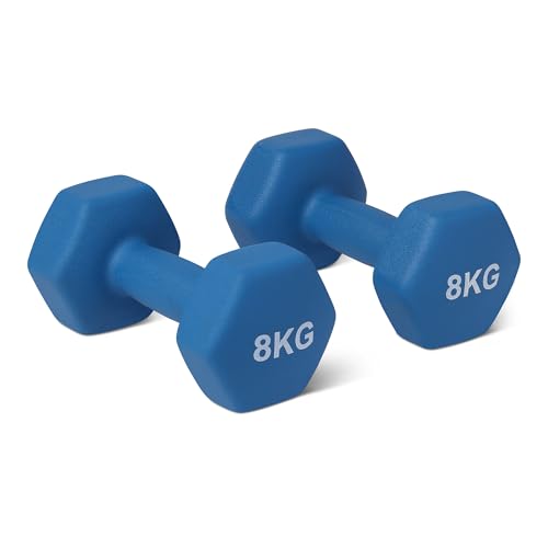 Amazon Basics Hantel-Set, Neoprenbeschichtung, 8 kg, Aqua von Amazon Basics