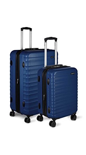 Amazon Basics Hartschalen - kofferset - 2-teiliges Set (55 cm, 78 cm), Marineblau von Amazon Basics