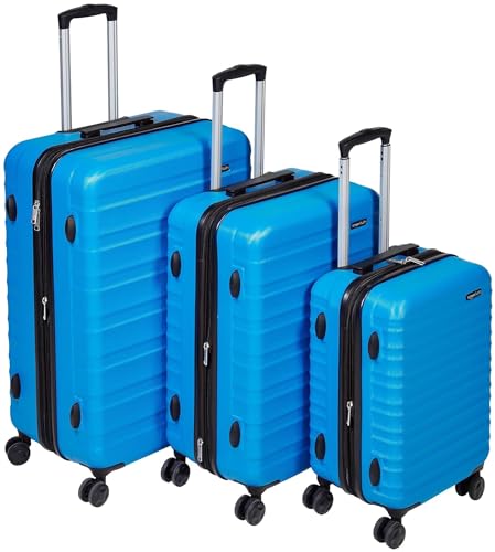 Amazon Basics Hartschalen - kofferset - 3-teiliges Set (55 cm, 68 cm, 78 cm), Hellblau von Amazon Basics