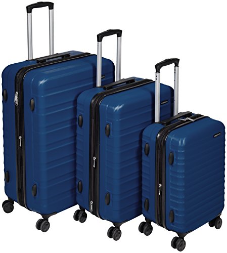 Amazon Basics Hartschalen - kofferset - 3-teiliges Set (55 cm, 68 cm, 78 cm), Marineblau von Amazon Basics
