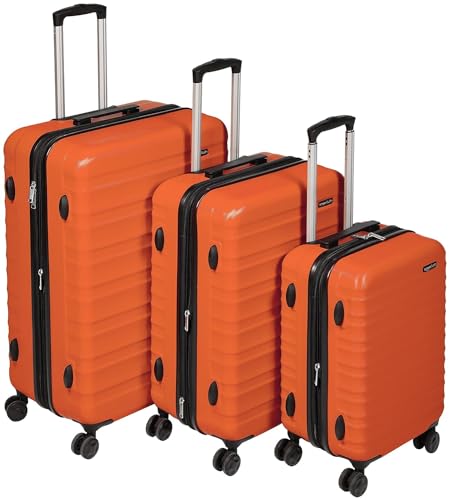 Amazon Basics Hartschalen - kofferset - 3-teiliges Set (55 cm, 68 cm, 78 cm), orange von Amazon Basics
