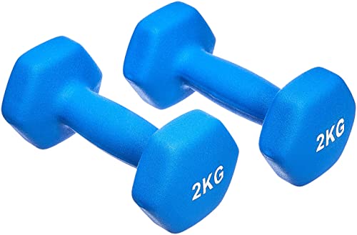 Amazon Basics Neopren Hanteln Gewichte, 2 kg, Blau von Amazon Basics