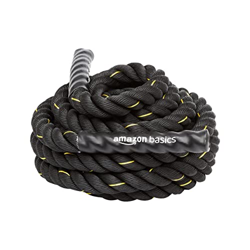 Amazon Basics - Trainingsseil Battle Rope, 12m x 3,8cm, Schwarz von Amazon Basics