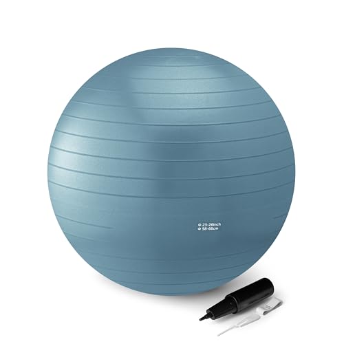 Amazon Basics Yoga- und Pilates-Übungsball, Durchmesser 58-66 cm, Türkis von Amazon Basics