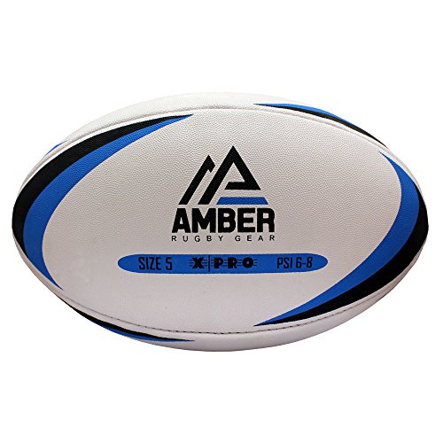 Amber X Match Or Training Rugby Ball X-Pro, White, Size 5 von Amber