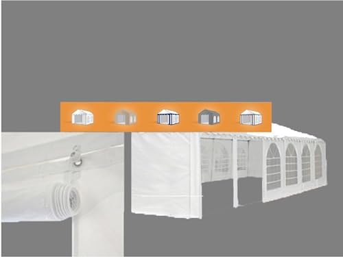 Ambisphere PVC 550gr/m² Seitenteil Seitenwand Eingangsplane Stirnseite PVC 2m Höhe mit zugluftklappe in verscheidenen Breiten (3m, Weiss) von Ambisphere