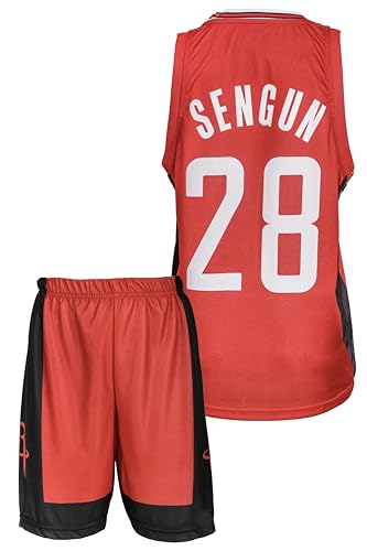 Amdrabola Houston Alperen Sengun Basketball Kinder Trikot Bausatz, Rot Basketballfans (176,Rot) von Amdrabola