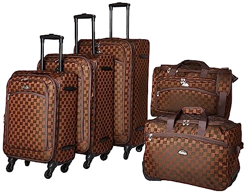 American Flyer Luggage Madrid 5-teiliges Spinner-Set, Braun, Einheitsgröße, Madrid 5-teiliges Spinner Gepäck-Set von American Flyer