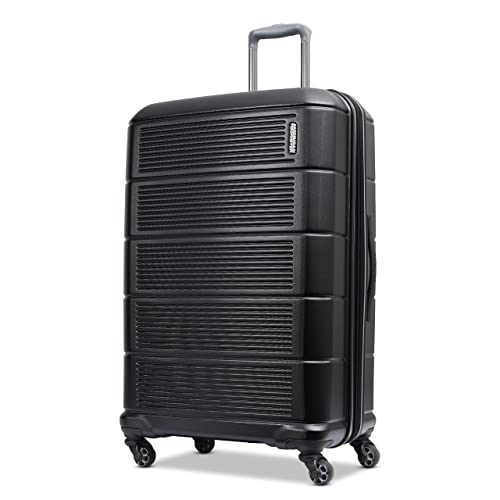 AMERICAN TOURISTER Stratum XLT 2.0 Erweiterbares Hardside Gepäck mit Spinner Rädern, Schwarz (Jet Black), 28" Spinner, Stratum XLT 2.0 erweiterbares Hartschalengepäck mit Spinnrollen von American Tourister