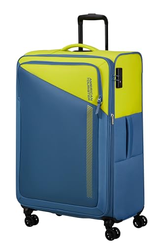 American Tourister Daring Dash - Spinner L, Erweiterbar Koffer, 77 cm, 107/117 L, Grün/Blau (Lime/Coronet) von American Tourister