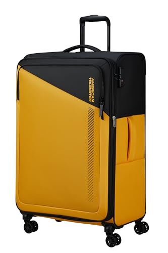 American Tourister Daring Dash - Spinner L, Erweiterbar Koffer, 77 cm, 107/117 L, Schwarz/Gelb (Black/Yellow) von American Tourister