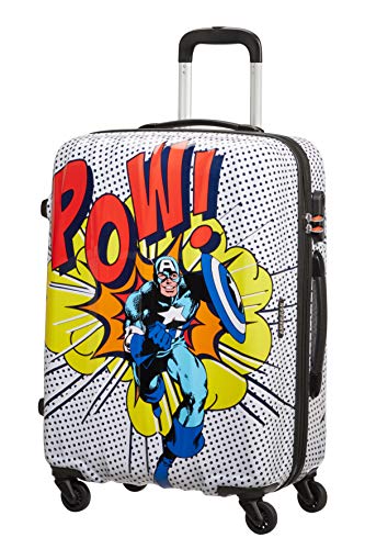 American Tourister Marvel Legends - Spinner M Koffer, 65 cm, 62.5 L, Mehrfarbig (Captain America Pop Art) von American Tourister