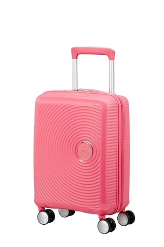 American Tourister Soundbox Mini - Kinderkoffer 47 x 32 x 21 cm, 22 L - Hartschalen Handgepäck Trolley, passend für die meisten Airlines inkl. EasyJet - Leichtgewicht mit 4 Rollen, Rosa von American Tourister