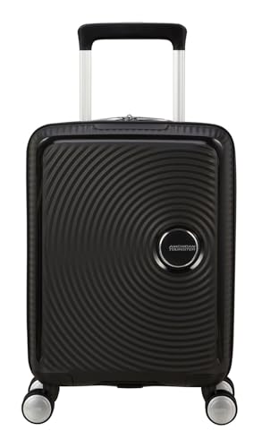 American Tourister Soundbox Mini - Kinderkoffer 47 x 32 x 21 cm, 22 L - Hartschalen Handgepäck Trolley, passend für die meisten Airlines inkl. EasyJet - Leichtgewicht mit 4 Rollen, Schwarz von American Tourister