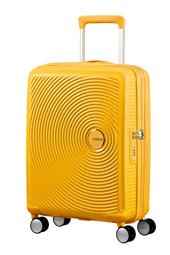 American Tourister Soundbox - Spinner S Erweiterbar Handgepäck, 55 cm, 41 L, Gelb (Golden Yellow) von American Tourister