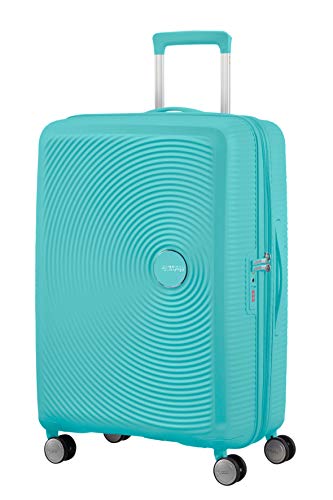 American Tourister Soundbox - Spinner M Erweiterbar Koffer, 67 cm, 71.5/81 L, Blau (Poolside Blue) von American Tourister