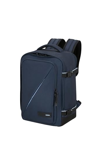 American Tourister Take2Cabin - Ryanair Kabinentasche 25 x 20 x 40 cm, 24 L, 0.50 kg, Handgepäck, Flugzeug Rucksack S Underseater, Blau (Dark Navy) von American Tourister