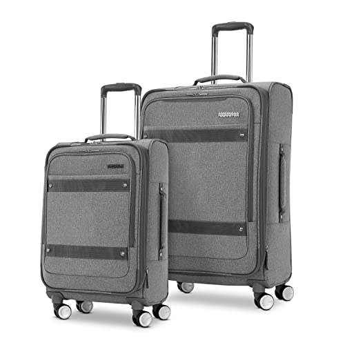 American Tourister Whim Softside Erweiterbares Gepäck mit Spinnern, Taubengrau, 2-Piece Set (Carry-on/Medium), Whim Softside erweiterbares Gepäck mit Drehrollen von American Tourister
