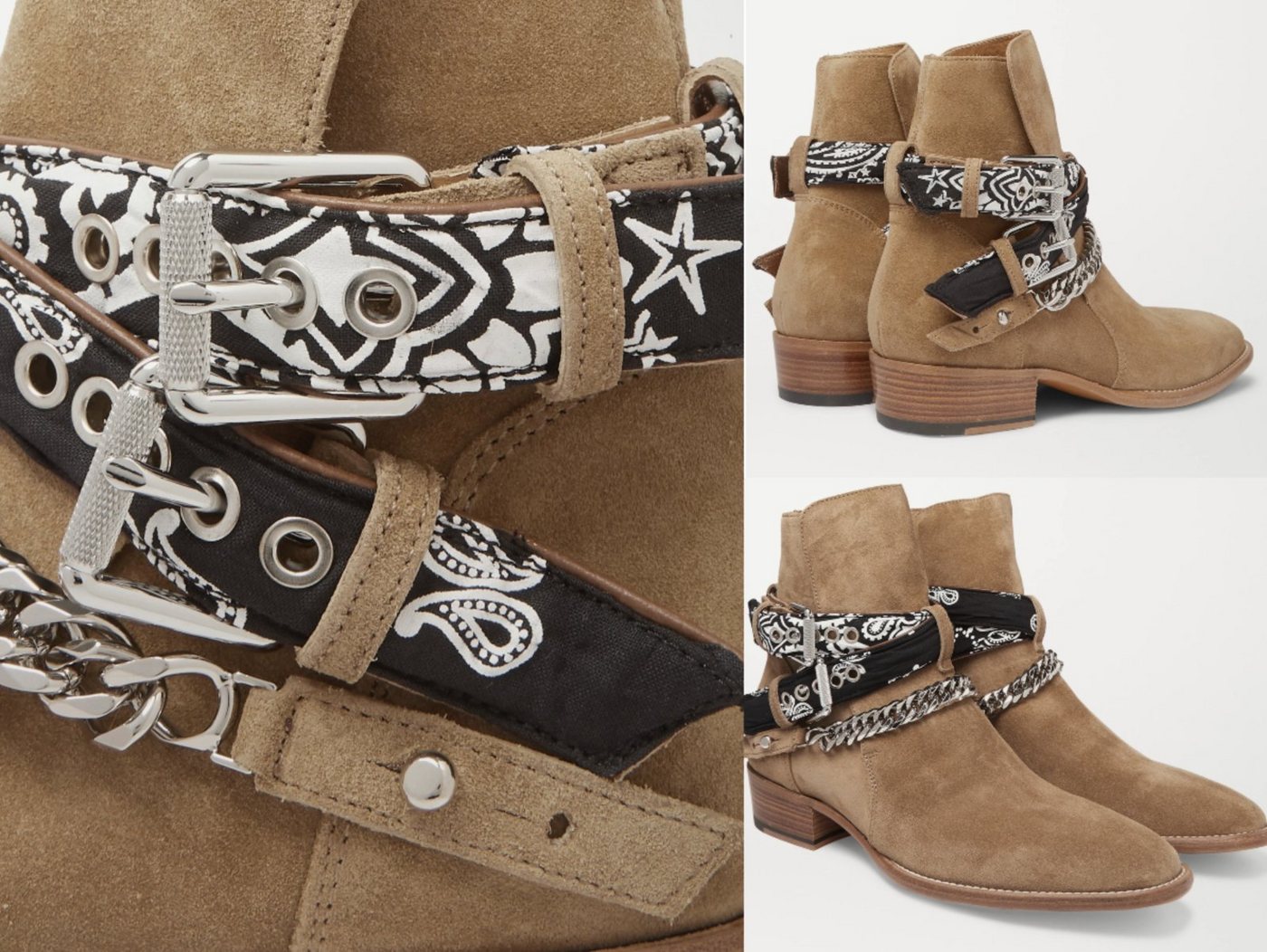 Ami Ami AMIRI Chain Embellished Suede Jodhpur Boots Bandana Buckle Stiefel Sch Sneaker von Ami Ami