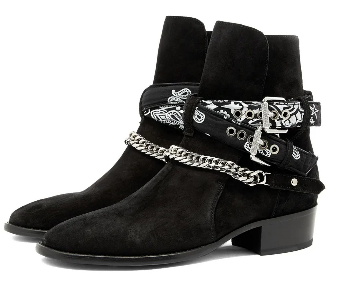 Ami Ami AMIRI Chain Embellished Suede Jodhpur Boots Bandana Buckle Stiefel Sch Sneaker von Ami Ami