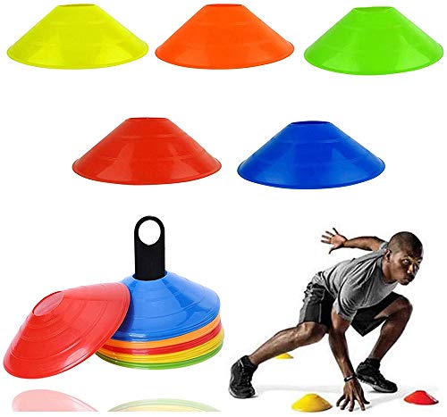 Amini Markierungshütchen Sport Hütchen Set Hütchen Fussball Markierungsteller für das Hütchen Training im Fussball Hockey Handball oder Trainingshilfe für Koordination für Koordination (20pcs) von Amini