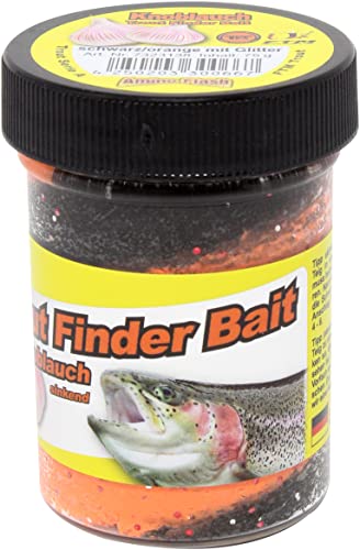 Forellenteig Trout Finder Bait Knoblauch sinkend (schwarz/orange) von Amino Flash