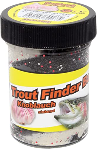 Forellenteig Trout Finder Bait Knoblauch sinkend (schwarz/weiß) von Amino Flash