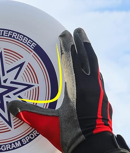 Amofu Frisbee Handschuhe – Ultimativer Griff und Reibung, Outdoor-Training und Laufen, bequem, atmungsaktiv, schnell trocknend, verschleißfest und rutschfeste Handschuhe (groß, grau) von Amofu