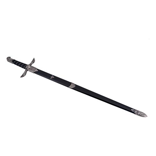 Altaïr Schwert des Assasin's Creed 15335, inoffizielle Replik, Knopf, nickelfarbener Schutz, schwarzer Griff, Nickeldetails, Gesamtgröße 97,5 cm, Stahlklinge, mit Abdeckung von Amont