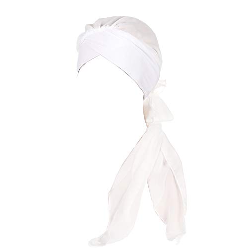 Amorar Chemo Turban Hijab Frauen Krebs Kopfbedeckung Schals Gap Chiffon Kopftuch Bandana Long Tail Hut Headscarf für Krebspatienten, Chemotherapie, Haarausfall, Schlaf, Muslim von Amorar