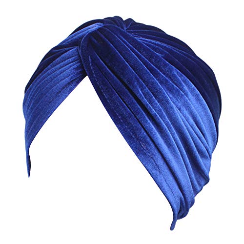 Amorar Chemotherapie Hut, Damen Twist Plissee Haar Wrap Stretch Turban Kopf Wraps Bandanas Chemo Hut Kopfbedeckung, Headwrap Elastic Headwear Samt Kopftuch Hut Beanie für Krebs von Amorar