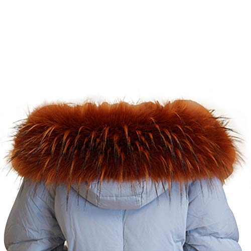 Amorar Damen Winter Schal Fauxpelzkragen Kunstpelz Pelzkragen Fellkragen Pelz-Schal Schultertuch Schal für Wintermantel Jacke Kragen oder Kapuze Edges mit Knöpfen 70cm-90cm von Amorar