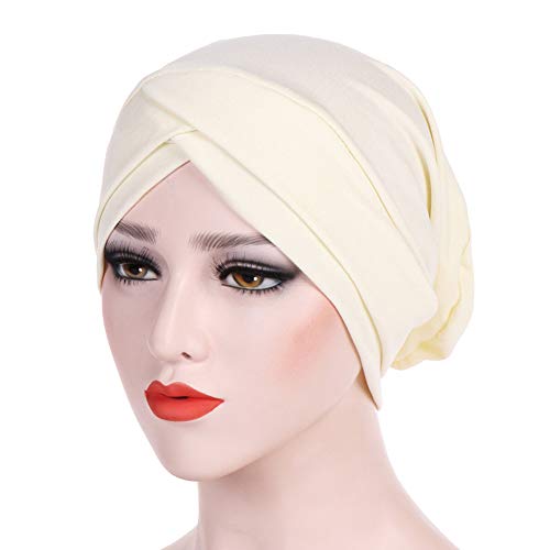 Amorar Frauen Turban Mütze Muslim Kopftuch Kopfbedeckung Headwrap Beanie Stirnband Chemo Krebs Kappe Elastizität Schlafmütze für Haarverlust, Chemo, Krebs Cap Chemotherapie von Amorar