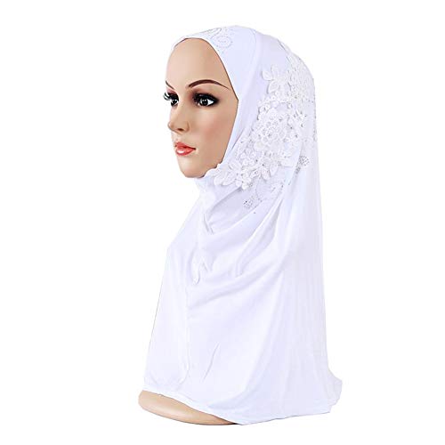Amorar Hijab Kopftuch Muslimische Frauen Turban Kopfbedeckung Halstuch Haartuch Abaya Dubai Frauen Elegante Gesichtsschleier Hidschab Schal Beanie Bandanas Chemo Kappe von Amorar
