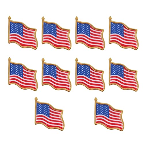 Amosfun 20 Stück Brosche Amerika Flagge Patriotische Revers Pin Öl tropfende Metall Anstecker Brosche Kleidung Brosche für Männer Frauen Patriotische Party Kostüm Dekoration von Amosfun