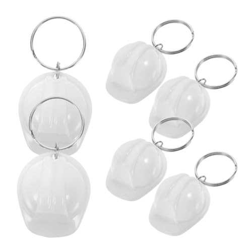 Amosfun 6 Stück Mini-Schutzhelm-Schlüsselanhänger Miniatur-Bauhut Helmkappe Hängender Schlüsselanhänger für BAU-Partygeschenke von Amosfun
