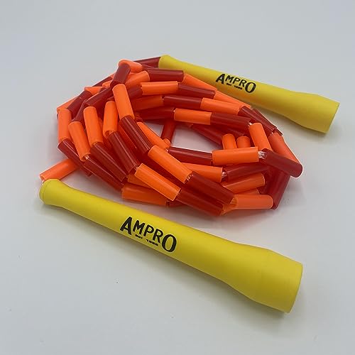 Ampro Force 2.0 3 m verstellbares Perlenseil – Gelb/Orange/Rot – Boxer/Springseil/Boxen/Fitness/Übungen von Ampro