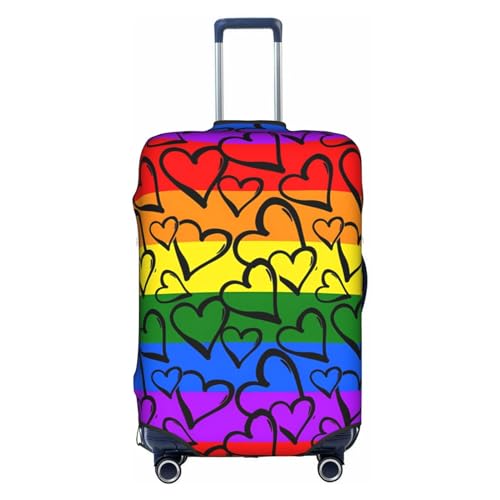 Gepäckabdeckung, Kofferabdeckung, Protektoren, Gepäckschutz, passend für 45,7 - 76,2 cm große Gepäck, Meeresschildkröte, Seestern, Gay Pride Regenbogen-Muster, M von Amrole