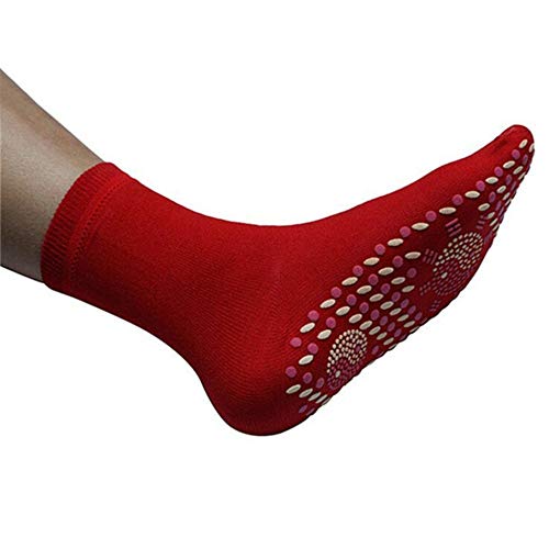 AmyGline FIR Turmalin Magnetsocken Selbstheizende Socken- Selbsterhitzung Therapie Magnetische Socken Unisex Gesundheitssocken Massage-Socke Warm Anti-Müdigkeit (Rot, Unisex) von AmyGline