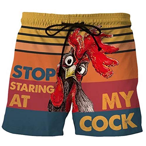 AmyGline Shorts Herren Sommer Strand Kurze Hose mit Lustiges Cock Muster Drawstring Badeshorts Männer Teenager Jungen Casual Urlaub Strandshorts Badehosen-Look at My Pecker,Look at IT!!! von AmyGline