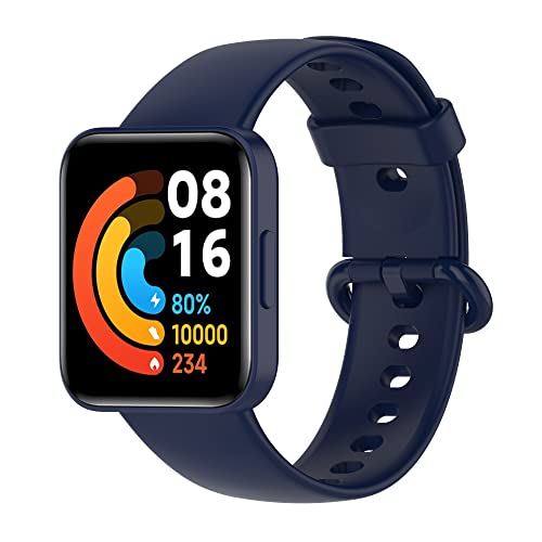 Amzpas Armband für Redmi Watch 2 Lite Armband/Xiaomi Mi Watch 2 Lite,Silikon Weiches Sport Ersatzbänder Uhrenarmband für Redmi Watch 2 Lite/Xiaomi Mi Watch 2 Lite Damen Herren(Tiefblau) von Amzpas