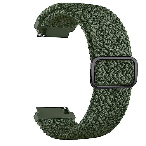 Amzpas Armband für Samsung Galaxy Watch 3 45mm/Huawei GT 2 46mm,Nylon 22mm Verstellbares Geflochtenes Ersatzarmbänder für Galaxy Watch 46mm/Gear S3 Frontier Damen Herren (Armeegrün) von Amzpas