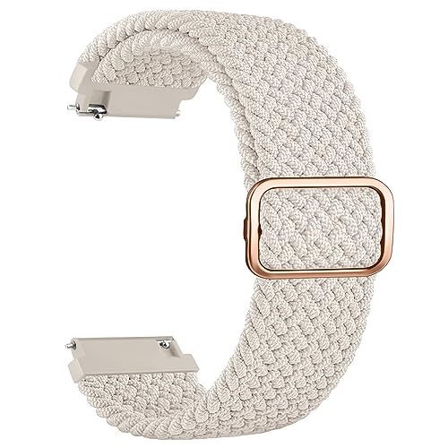 Amzpas Armband für Samsung Galaxy Watch 3 45mm/Huawei GT 2 46mm,Nylon 22mm Verstellbares Geflochtenes Ersatzarmbänder für Galaxy Watch 46mm/Gear S3 Frontier Damen Herren (Starlight) von Amzpas