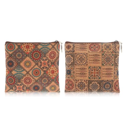 Andibro 2 Stück Kleine Geldbörsen für Damen,Boho Mini Geldbörse mit Reißverschluss Schlüsselhalter Kleingeldtasche für Mädchen von Andibro