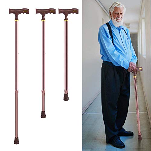 Gehstock Bergstock,Gehhilfen Senioren Wanderstock Höhenverstellbarer Gehstock Für ältere Menschen Mit Gehbehinderung(Bronze) von Naroote
