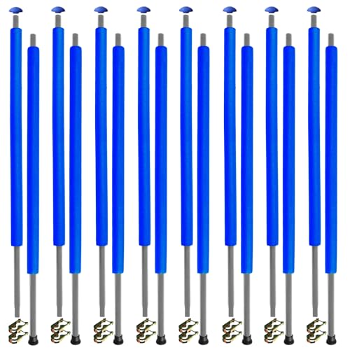 Trampolin Stangen Ersatzstangen länge 233cm für Sicherheitsnetz Netz inkl. Schaumstoffrohre, Endkappen, Klammern und Gümmifüße (8) von Andreas Dell