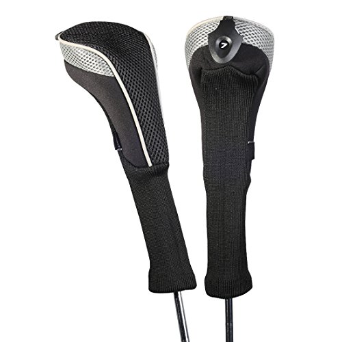Andux 2 Stück Langer Hals Hybrid-Golfschläger, mit Zahlendrehrad ctmt-01, grau MEHRWEG von Andux