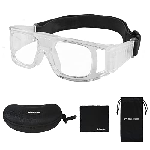 Andux Basketball Fußball-Fußball-Sport Schutzbrille Schutzbrille Augenschutzbrille LQYJ-01 (Weiß) MEHRWEG von Andux