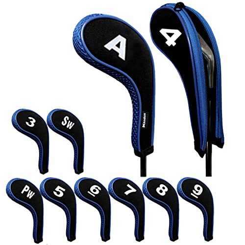 Andux Golf Schlägerkopfhüllen Anzahl Print Golf Eisen deckt mit Reißverschluss Langen Hals 10pcs/Set von Andux
