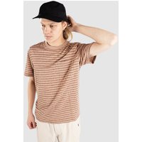 Anerkjendt Akkikki Cot/Linen Stripe T-Shirt auburn von Anerkjendt